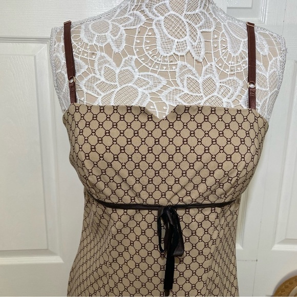 Printed Classic Midi Dress Spaghetti Adjustable Straps Side Slits Tag missing - Picture 4 of 16